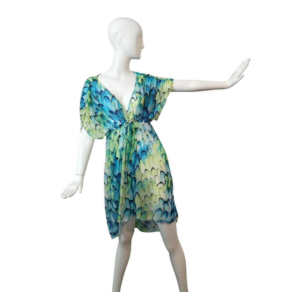 Jantzen Women's Size Large Sheer Artsy Flowy Resortwear Beachwear Cover Up Tunic